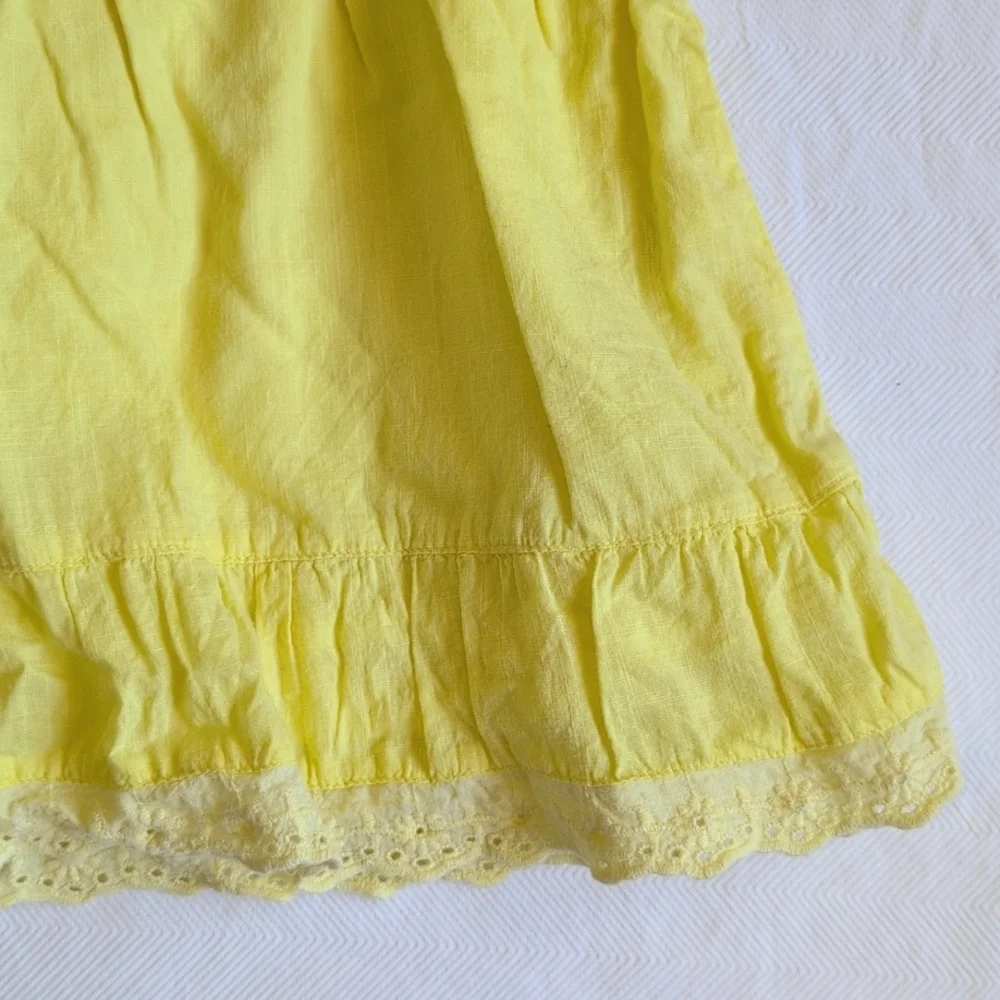 old navy yellow eyelet trim empire waist cotton tank blouse 3T toddler girls - Picture 3 of 7